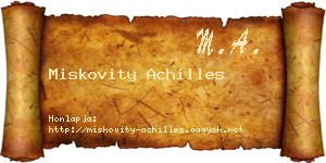 Miskovity Achilles névjegykártya